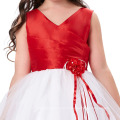 Grace Karin barato sem mangas V-pescoço vermelho princesa flor menina bebê vestido de verão CL008937-3